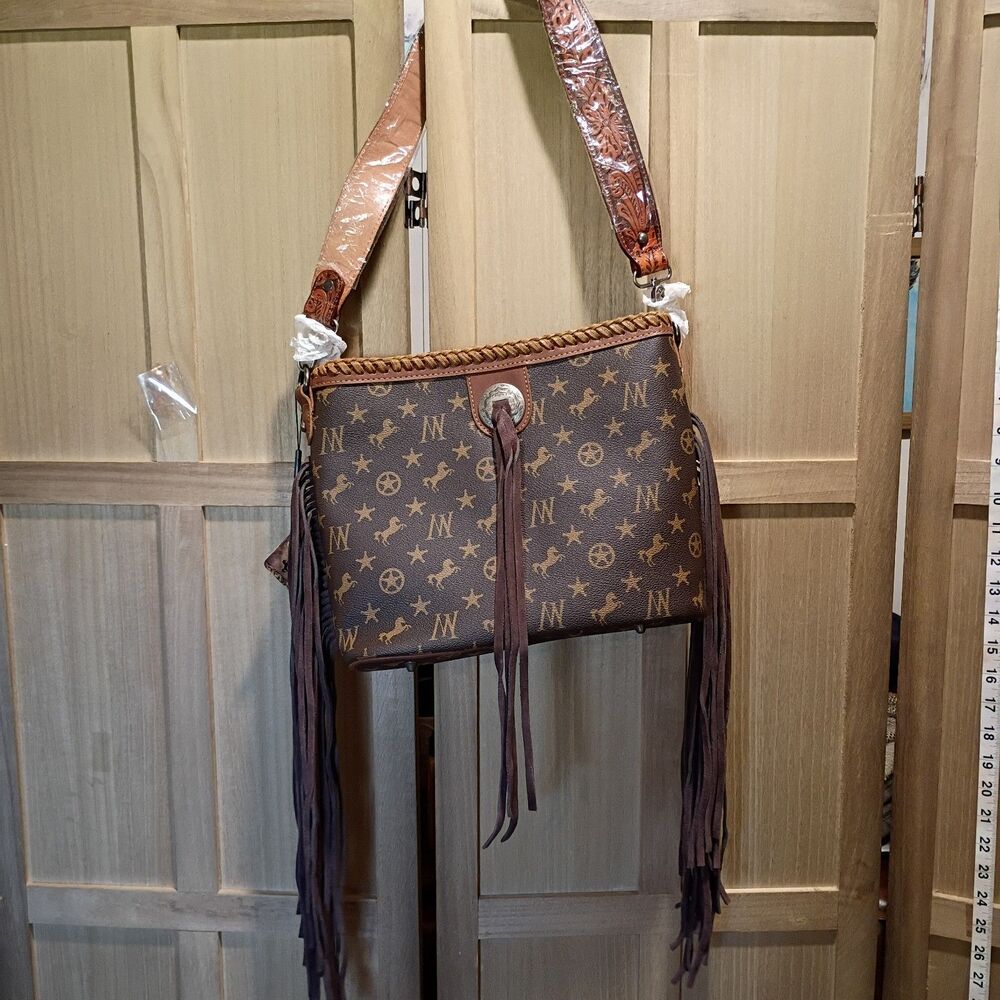 NWT Montana West monogram western fringe bag